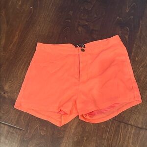 Vibrant Orange High Waist Women's Shorts